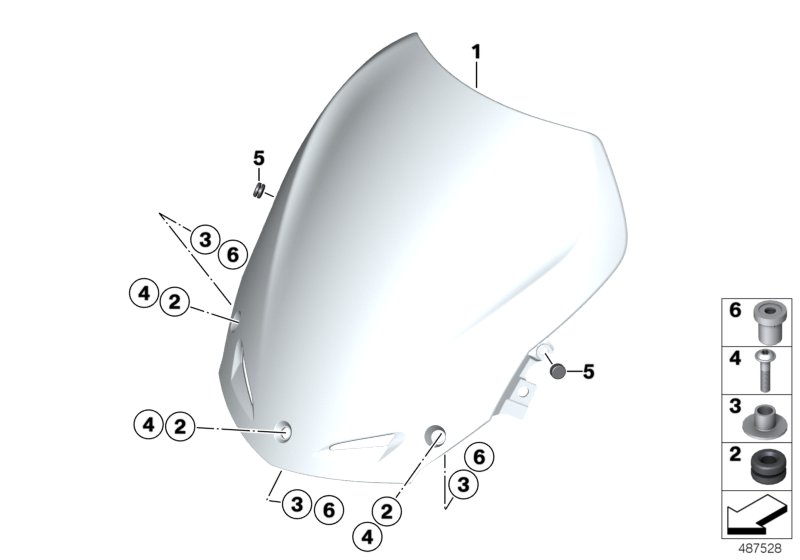 Ветрозащитный щиток / крепление для BMW K71 F 800 GT (0B03, 0B13) 0 (схема запчастей)