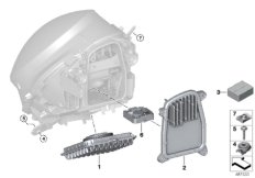 Детали светодиодной фары для MINI F55 One First B38 (схема запасных частей)