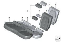 Набивка и обивка базового сиденья Зд для BMW F39 X2 16d B37B (схема запасных частей)