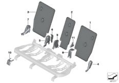 Накладки подушки заднего сиденья для BMW F39 X2 18i B32 (схема запасных частей)