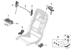 Электрооборудование и приводы сиденья Зд для BMW RR11 Phantom N74L (схема запасных частей)