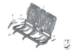 Каркас подушки базового сиденья Зд для BMW F45N 225xe B38X (схема запасных частей)