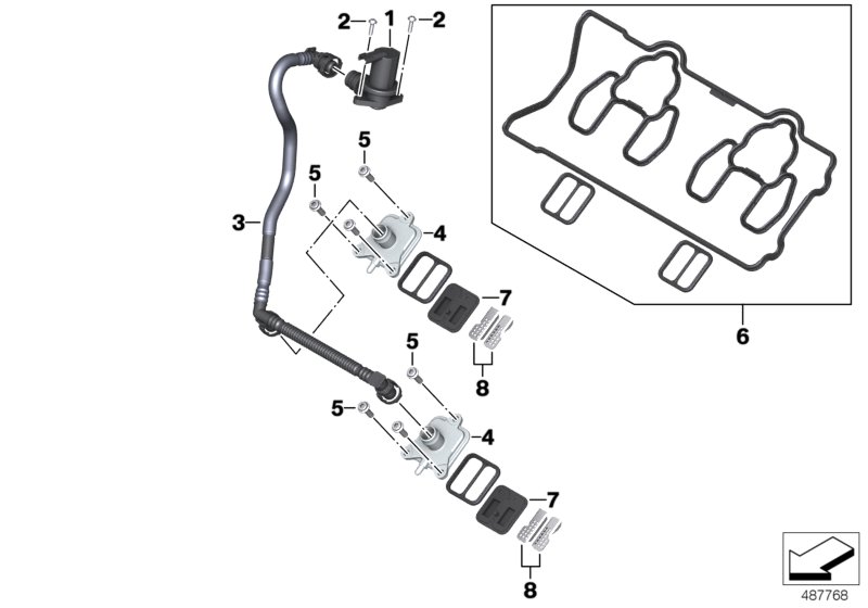 Система подачи добавочного воздуха для BMW K67 S 1000 RR 19 (0E21, 0E23) 0 (схема запчастей)