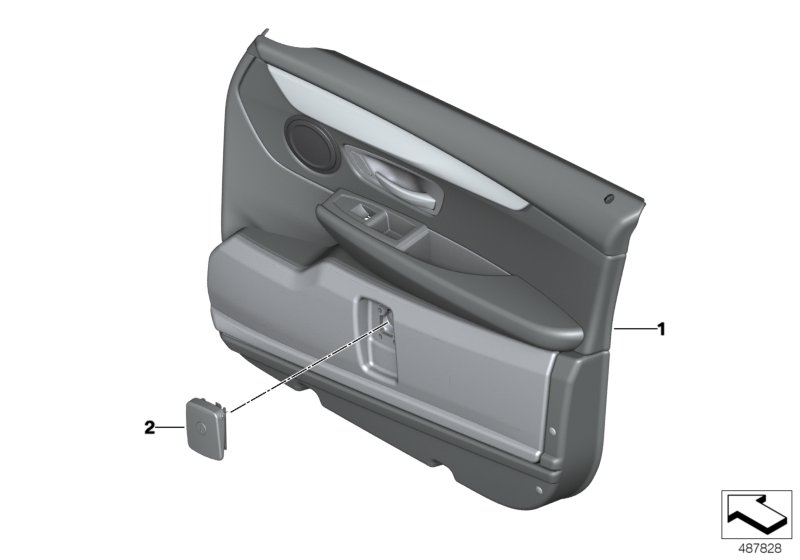 Ящик для оружия и обшивка двери для BMW F48 X1 20i B48 (схема запчастей)