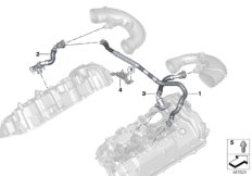 Система вентиляции картера для BMW G07 X7 50iX N63M (схема запасных частей)