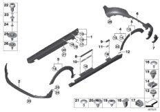 Black Band для MINI F54 One D B37 (схема запасных частей)