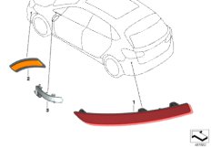 Боковой габаритный фонарь / отражатель для BMW F45 220d B47 (схема запасных частей)