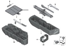 Бортовой инструмент/ домкрат для BMW F60 Cooper D ALL4 B47 (схема запасных частей)