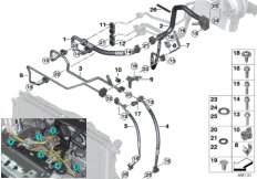 Трубопроводы хладагента Пд для BMW I01N i3 120Ah Rex XB4 (схема запасных частей)