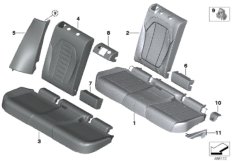 Набивка и обивка базового сиденья Зд для BMW G01 X3 20iX (TR56) B48 (схема запасных частей)