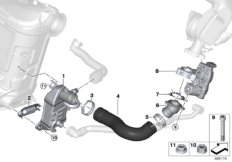 Система нейтрализации ОГ, охлаждение для BMW F48 X1 16d B37B (схема запасных частей)