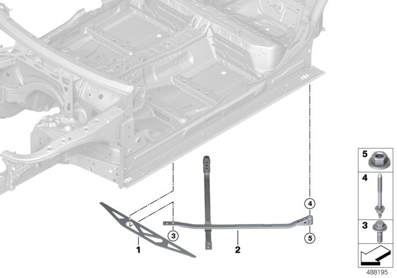 Элемент усиления задней части кузова для BMW F90 M5 S63M (схема запчастей)