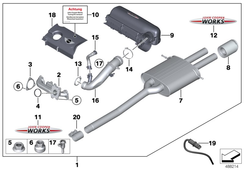 JCW Tuning Kit для MINI R56N Cooper S N18 (схема запчастей)