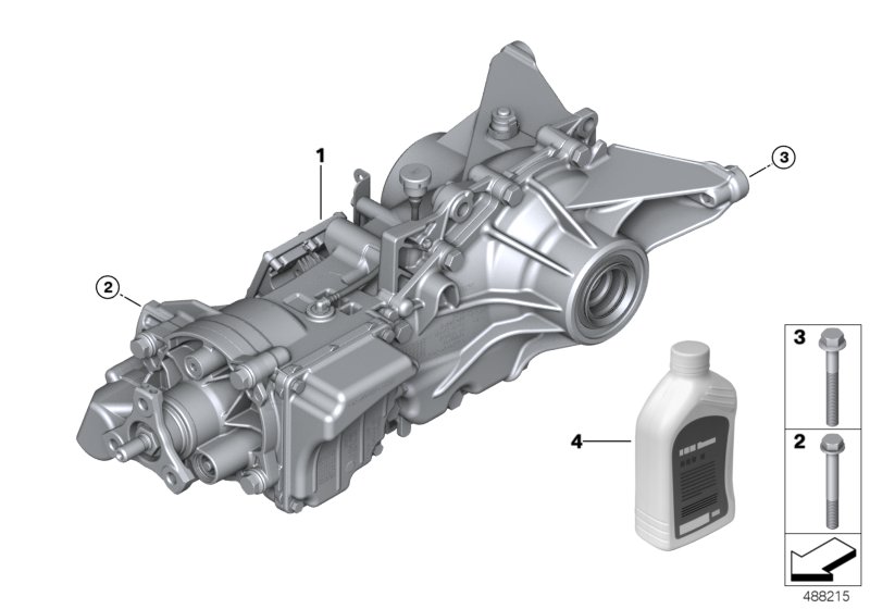 редуктор главной передачи для BMW F48N X1 20dX B47 (схема запчастей)