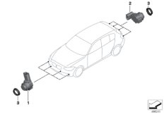 Ультразвуковой датчик для BMW F21N 116d ed B37 (схема запасных частей)