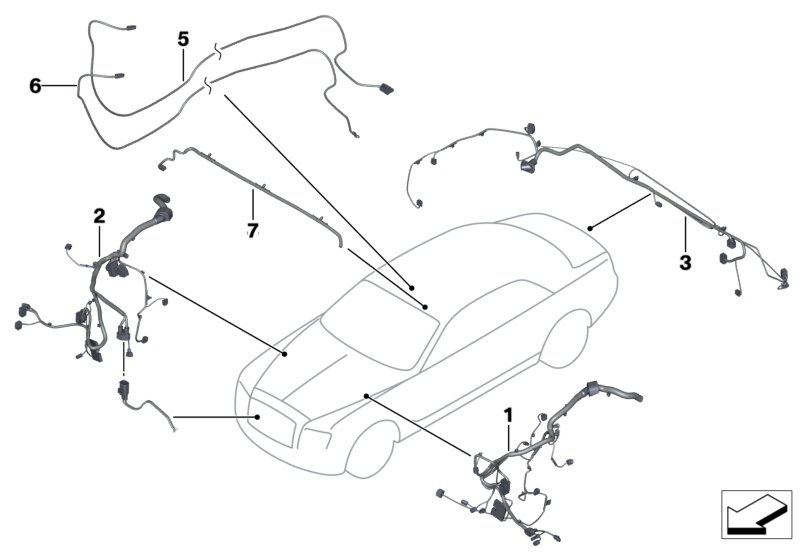 Ремонтный провод основн.жгута проводов для BMW RR4 Ghost N74R (схема запчастей)