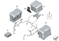 Багажная система алюминий для BMW K82 F 850 GS Adve. (0K01, 0K03) 0 (схема запасных частей)