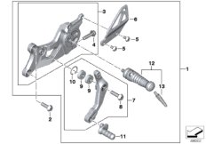 Упор для ноги Л для MOTO K32 R nineT Racer (0J21, 0J23) 0 (схема запасных частей)