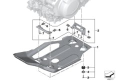 Защита двигателя алюминиевая для MOTO K82 F 850 GS Adve. (0K01, 0K03) 0 (схема запасных частей)