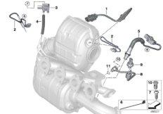 Датчики саж. фильтра/дополн.элементы для BMW R61 Cooper D 1.6 N47N (схема запасных частей)