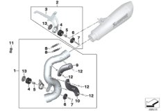 Доп.элементы спортивного глушителя Вх для MOTO K21 R nineT (0A06, 0A16) 0 (схема запасных частей)