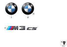 Эмблемы / надписи для BMW F80N M3 S55 (схема запасных частей)
