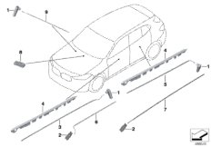 Светодиодный модуль / световод для BMW F39 X2 25dX B47 (схема запасных частей)