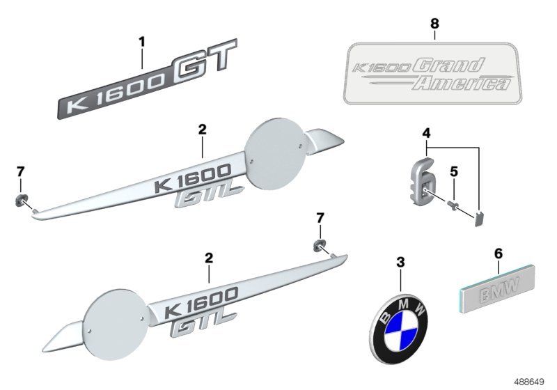Надпись для MOTO K48 K 1600 GT 17 (0F01, 0F11) 0 (схема запчастей)