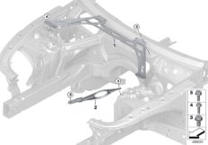 Элемент усиления передней части кузова для BMW F90 M5 S63M (схема запасных частей)
