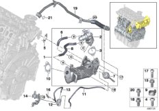 Система нейтрализации ОГ, охлаждение для BMW F48 X1 18dX B47B (схема запасных частей)