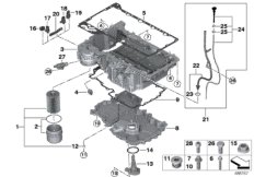 Масляный картер/фильтр/маслоизм.присп для BMW G07 X7 50iX N63M (схема запасных частей)
