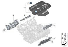Звукоизоляционный кожух двигателя для BMW G12N 750LiX N63B (схема запасных частей)