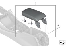 Подлокотник на центральной консоли для BMW G01 X3 20dX (TX32) B47 (схема запасных частей)