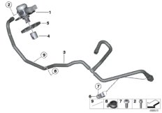 Насос высокого давления/трубопроводы для BMW MOSP M6 GT3 P63 (схема запасных частей)