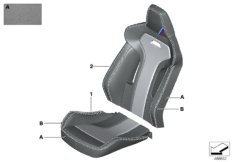 Инд. обивка спортивного сиденья Пд для BMW F80N M3 S55 (схема запасных частей)