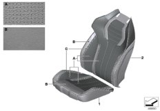 Обивка Indi. м/ф сиденье вент. M-стиль для BMW F90 M5 S63M (схема запасных частей)