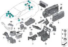Токораспределитель/распределитель B+ для BMW G30 525d B47 (схема запасных частей)