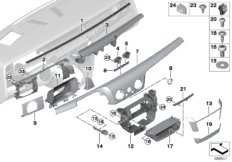 Панель приборов середина для BMW RR12 Phantom EWB N74L (схема запасных частей)