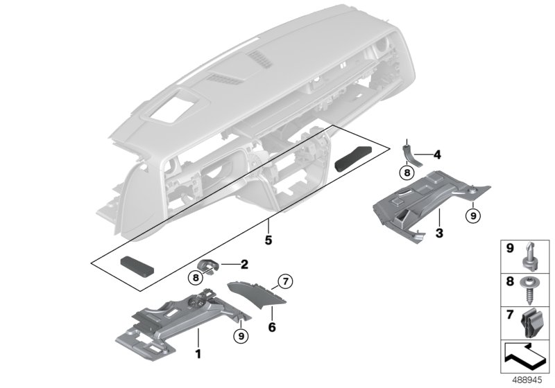 Обшивка пространства для ног для BMW RR11 Phantom N74L (схема запчастей)