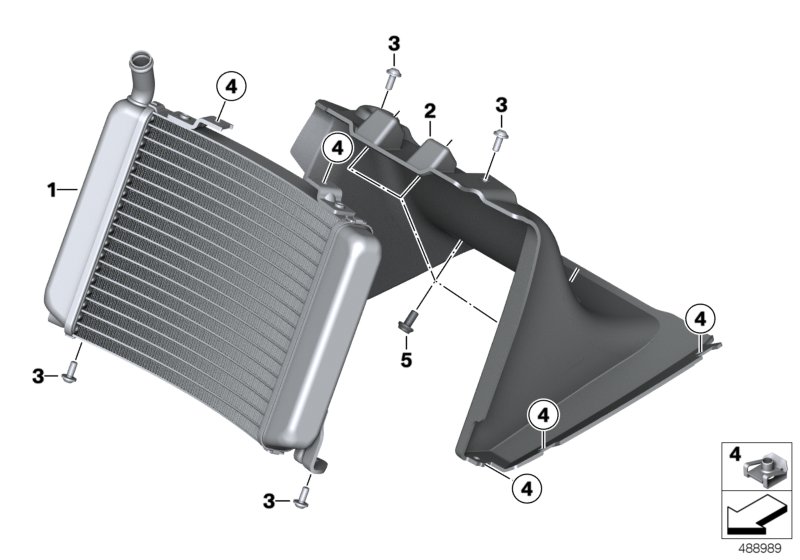 Радиатор охлаждающей жидкости для BMW K09 C 400 X (0C09, 0C19) 0 (схема запчастей)