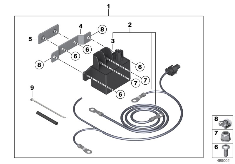 Комплект доп.провода для стартера для BMW K48 K 1600 GTL Excl. (0603, 0613) 0 (схема запчастей)