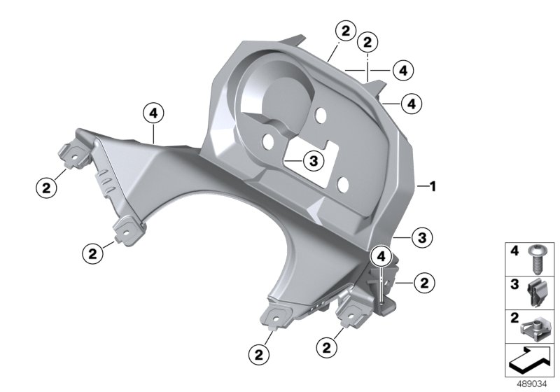 Накладка комбинации приборов для BMW K09 C 400 X (0C09, 0C19) 0 (схема запчастей)