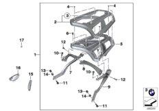 Багажник на крыше для MOTO K17 C evolution (0C03) 0 (схема запасных частей)
