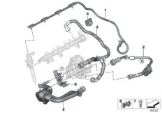 Топливопроводы/элементы крепления для BMW G05 X5 25dX B47F (схема запасных частей)