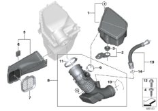 Воздуховод для BMW G30 520dX XD5 (схема запасных частей)