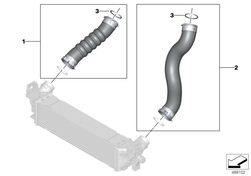 Воздуховод наддувочного воздуха для BMW G02 X4 20dX B47D (схема запчастей)