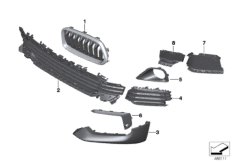 Облицовка, декор.элементы Пд для BMW F39 X2 18d B47B (схема запасных частей)