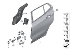 Задняя дверь - петля/ограничитель двери для BMW F39 X2 18dX B47 (схема запасных частей)