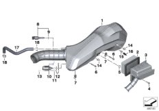 Глушитель шума всасыв./сменн.эл.фильтра для BMW K09 C 400 X (0C09, 0C19) 0 (схема запасных частей)