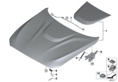 M Performance Крышка капота карбон - F87 для BMW F20 M135i N55 (схема запасных частей)